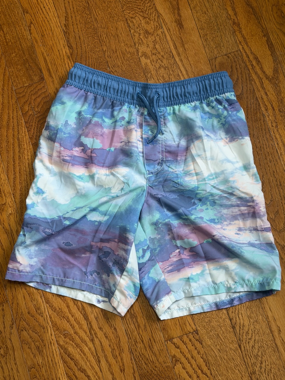 OshKosh B'gosh Blue Watercolor Boys Swim Trunks 10